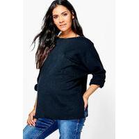 Felicity Oversized Pocket Lounge Sweater - black