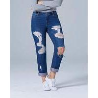 FERN Extreme Rip Boyfriend Jeans Reg