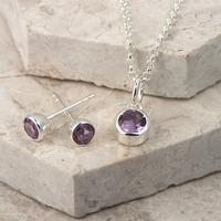 February Birthstone Jewellery Set (Amethyst)