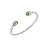 fervor montreal rhodium plated bangle bella bangle with peridot swarov ...