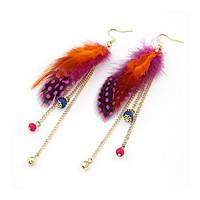 Feather Tassels Drop Earrings(Assorted Color)