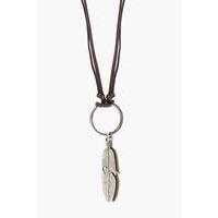 Feather Charm Necklace - silver