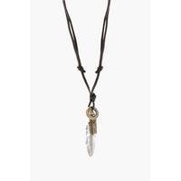 Feather Charm Necklace - silver