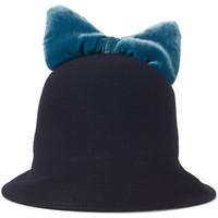 federica moretti olivia hat in blue wool with bow womens jewellery in  ...