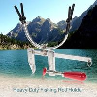 Fishing Rod Pole Holder Stand with Adjustable Universal Clamp Mount Fix on Bridge Pier Handrail