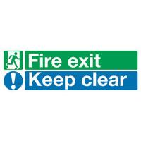 FIRE EXIT KEEP CLEAR 15X45 S/A EC08S/S