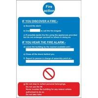 Fire Action Self Adhesive Vinly 300mm x 200mm