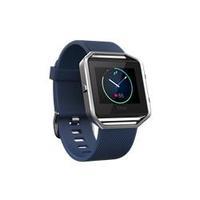 fitbit blaze blue stainless steel large