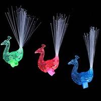 finger peacock raise tail optical fiber lamp toy random color