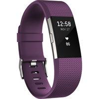 fitbit charge 2 heart rate fitness wristband large plum silver