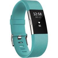 fitbit charge 2 heart rate fitness wristband small teal silver