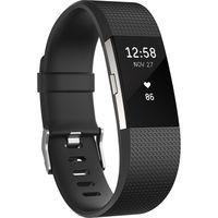 fitbit charge 2 heart rate fitness wristband large black silver