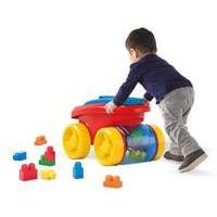 First Builders Block Scooping Wagon Building Set Red