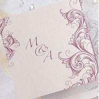 filigree scroll z fold invitation