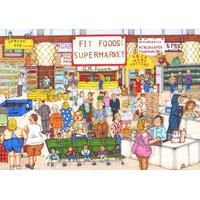 fit foods supermarket ambler cartoon collection 1000 piece jigsaw puzz ...
