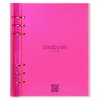 Filofax Clipbook Translucent Notebook Fluro Pink