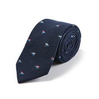 Fishing Flies on Navy Wool/Silk Tie