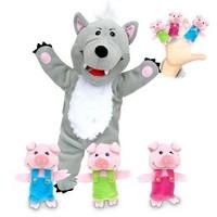 Fiesta Crafts Big Bad Wolf & 3 Little Pigs Puppets