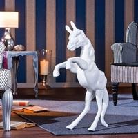 firingsky bucking horse sculpture in white high gloss