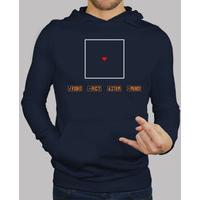 fight or mercy man, hooded sweater, navy blue
