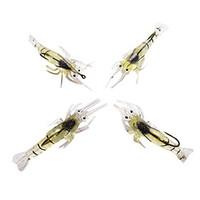 Fishing Lures Craws (4 pcs) Soft Baits Noctilucent Shrimp 40MM 5G Silicon