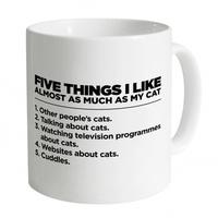 five things i like cats mug