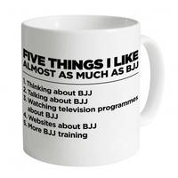 five things i like bjj mug