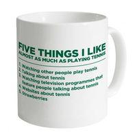 Five Things I Like - Tennis Mug
