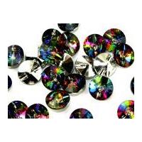 fine style round plastic diamante buttons multicoloured