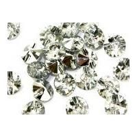 Fine Style Round Plastic Diamante Buttons Silver