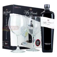 Fifty Pounds Gin 70cl Glass Gift Set