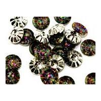 Fine Style Round Plastic Diamante Buttons 18mm Multicoloured