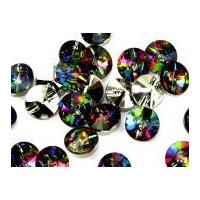 Fine Style Round Plastic Diamante Buttons 18mm Multicoloured