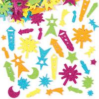 firework glitter foam stickers pack of 125