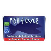 Fish 4 Ever Whole Sardines in Organic Tomato Sauce