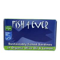 Fish 4 Ever Whole Sardines in Organic Lemon & Olive Oil