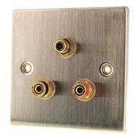 Fisual Speaker Wall Plate Single w/ Subwoofer Stainless Steel