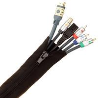 Fisual Zip Cable Tidy Wrap Black 30mm Diameter 2m