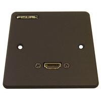 fisual hollywood hdmi single input black brushed aluminium wall plate