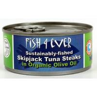fish 4 ever skipjack tuna steaks in olive oil 160g