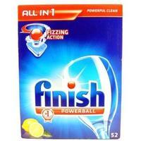 finish all in 1 turbo dishwasher powerball tablets lemon pack of 52