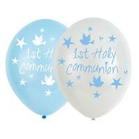 First Communion Latex Balloons - Blue