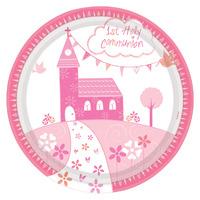 First Communion Plates - Pink