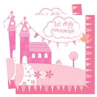 first communion napkins pink