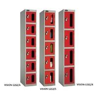 Five Compartment Vision Panel Door Locker - 1780 x 305 x 305