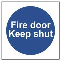 Fire door Keep shut - Self Adhesive Sticky Sign (100 x 100mm)