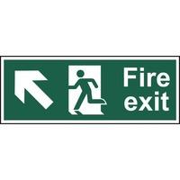 Fire exit (Man arrow up/left) - Sign - PVC (400 x 150mm)