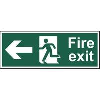 Fire exit (Man arrow left) - Self Adhesive Sticky Sign (400 x 150mm)