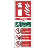 Fire extinguisher: Water - Self Adhesive Sticky Sign (82 x 202mm)