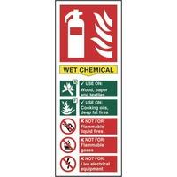 Fire Extinguisher: Wet Chemical - Self Adhesive Sign 82 x 202mm